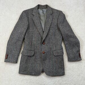 Harris Tweed Womens Jacket Gray Scottish Wool Blazer Sport Coat *No Size Tag*